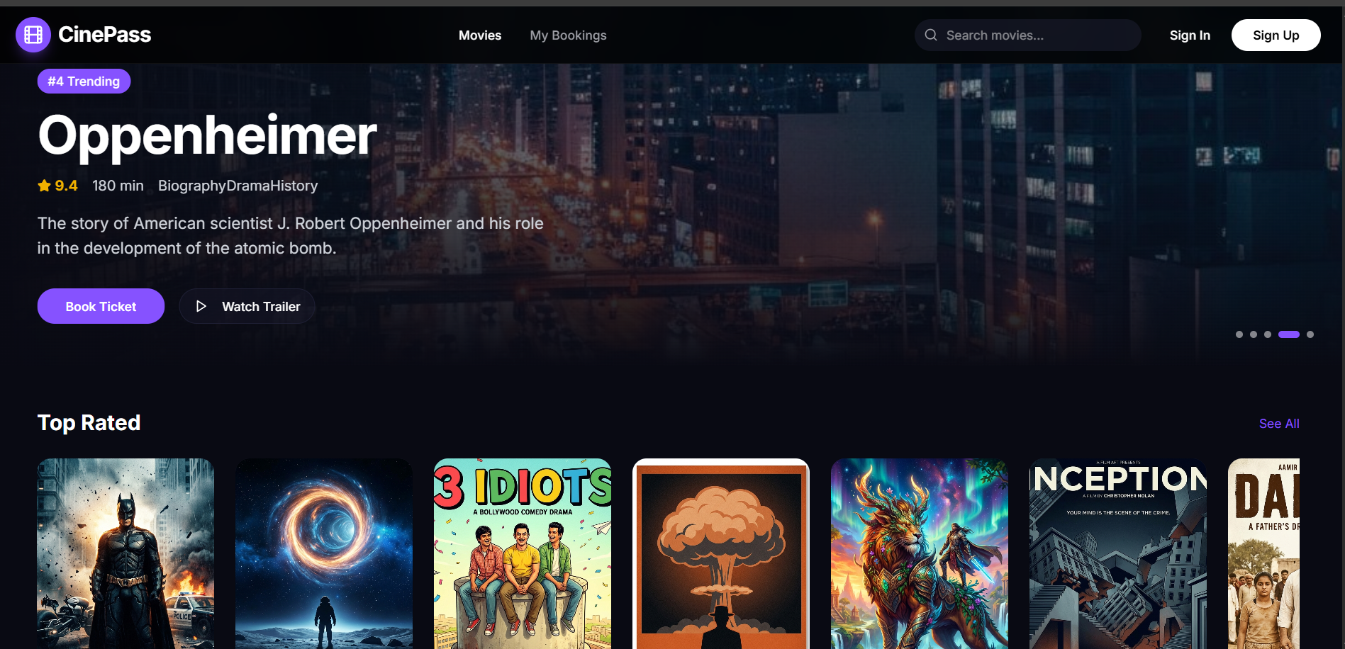 CinePass - Movie Ticket Bookings